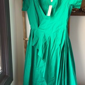 Anthropologie Vibrant Green Midi Dress